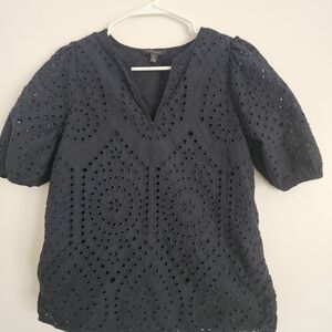 Banana Republic Black Eyelet Blouse